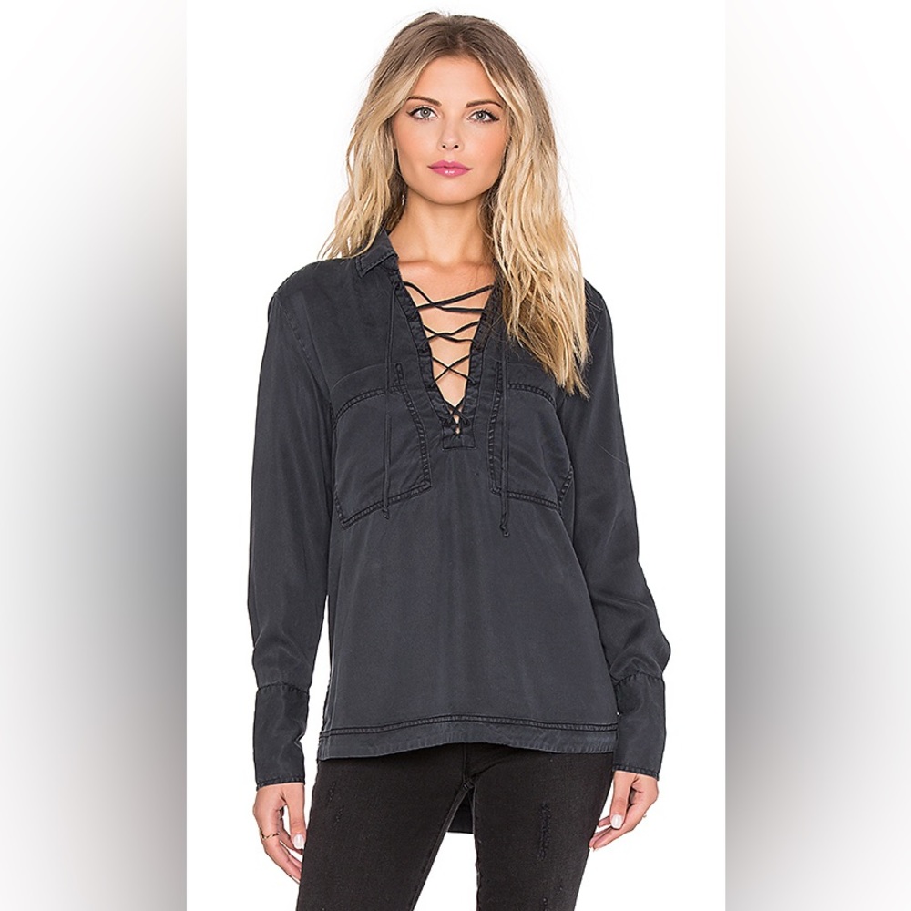 NWT Free People Tie-Up Long Sleeve Shirt